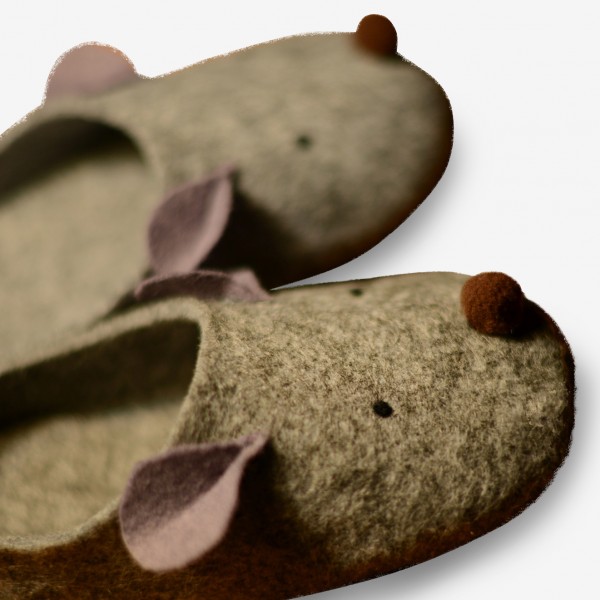 Mice felt slippers